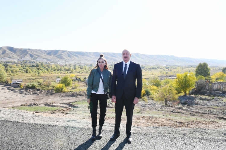 Prezident Qubadlıda yeni yolun təməlini qoydu -