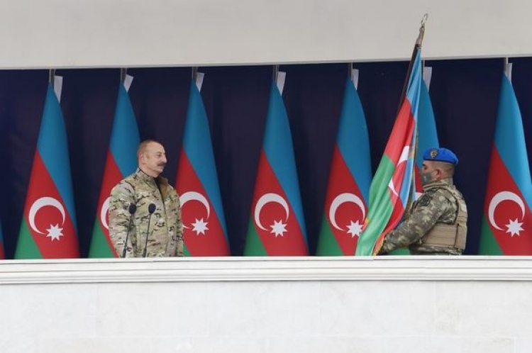 İlham Əliyev Hadrutda hərbi hissənin açılışında iştirak edib -