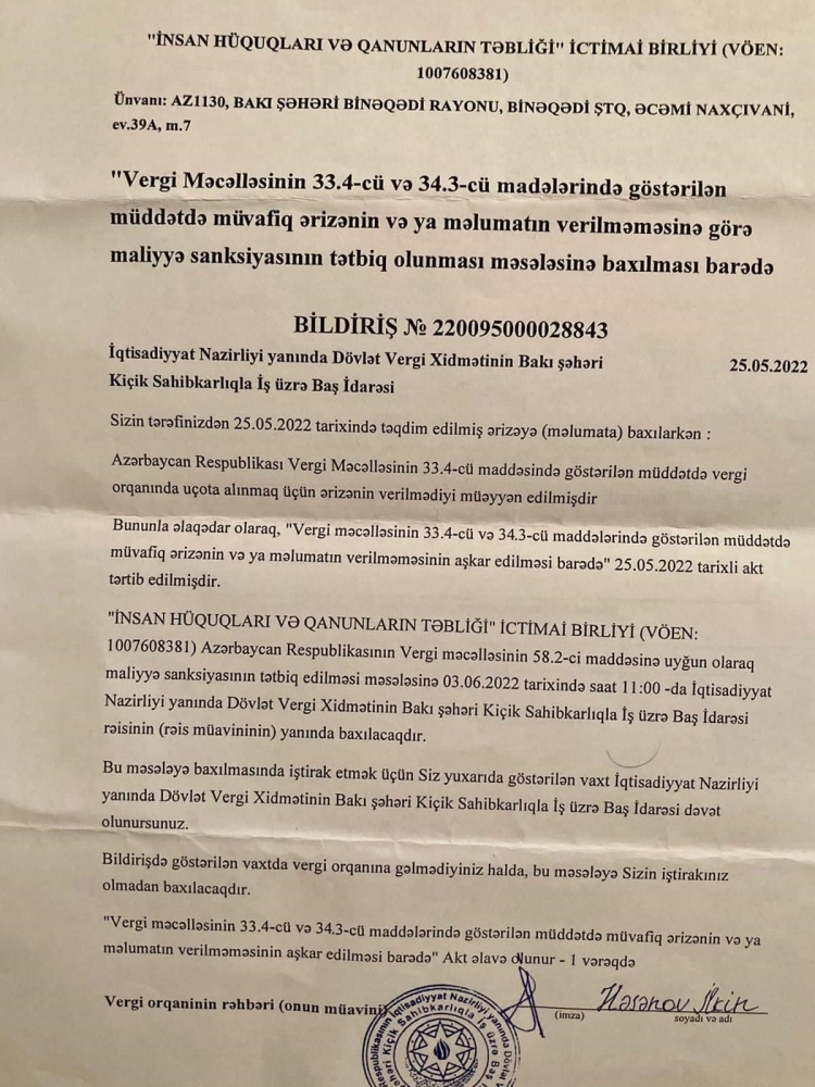"Heç bir qanun vətəndaşın ləyaqətindən üstün olmamalıdır"