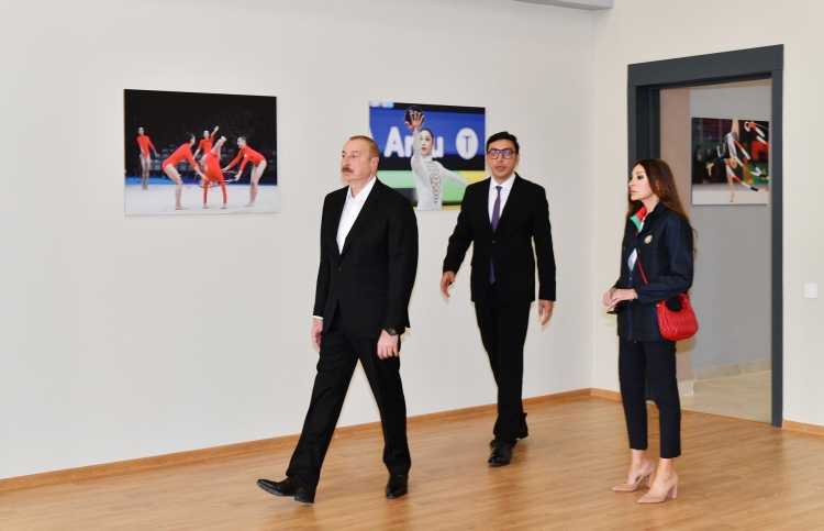 İlham Əliyev və Mehriban Əliyeva Neftçala Olimpiya İdman Kompleksinin açılışında iştirak ediblər -