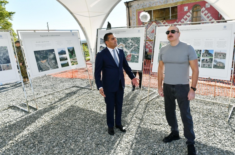 Prezident və birinci xanıma Tuğ kəndində həyata keçiriləcək turizm layihələri barədə məlumat verilib -