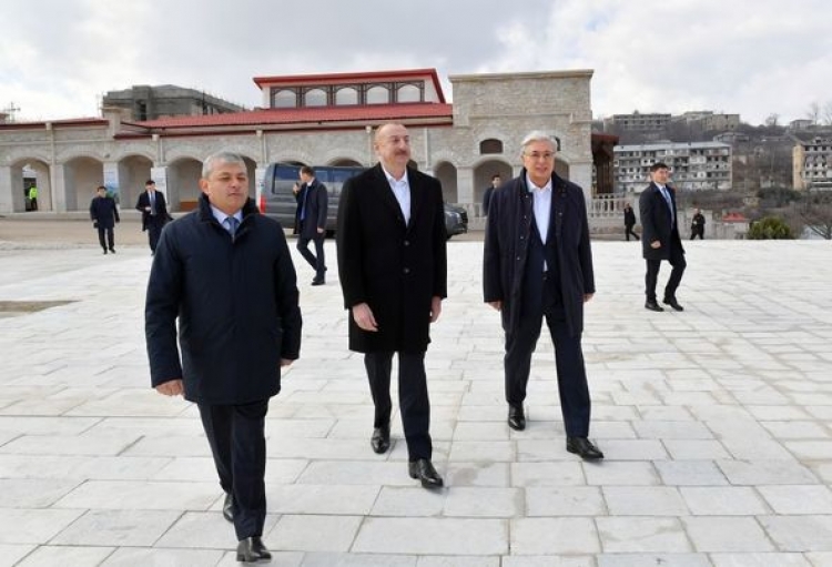 İlham Əliyev və Tokayev Şuşada -