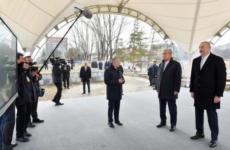 İlham Əliyev və Tokayev Şuşada -
