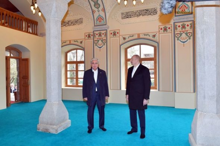 İlham Əliyev və Tokayev Şuşada -