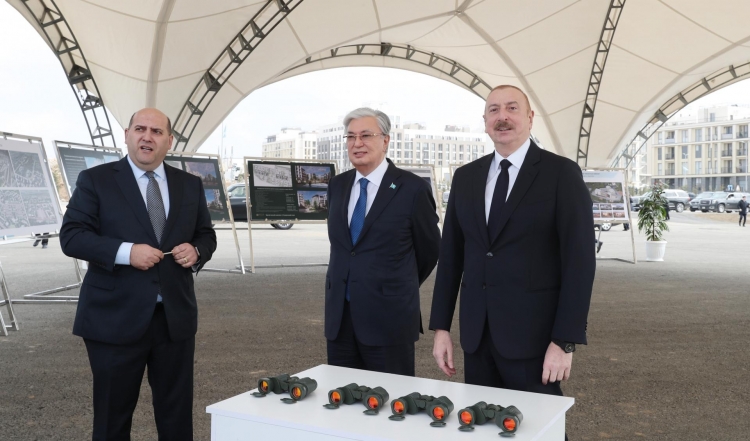 Qazaxıstan Prezidenti Füzuli şəhərinin Baş planı ilə tanış olub -
