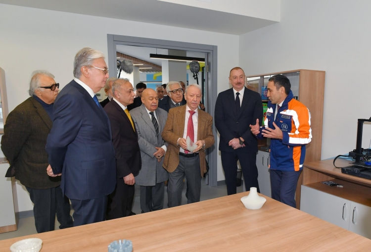 Azərbaycan və Qazaxıstan prezidentləri Füzulidə Kurmanqazı adına Uşaq Yaradıcılıq Mərkəzinin açılışında iştirak ediblər -