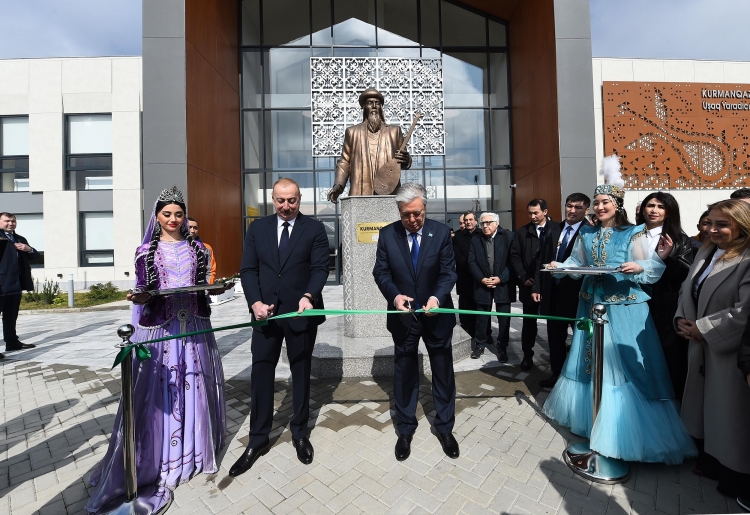 Azərbaycan və Qazaxıstan prezidentləri Füzulidə Kurmanqazı adına Uşaq Yaradıcılıq Mərkəzinin açılışında iştirak ediblər -