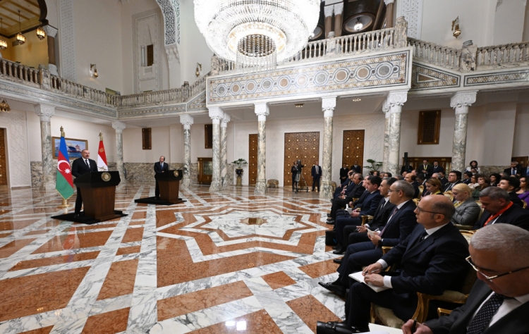 Azərbaycan və Misir prezidentləri mətbuata bəyanatlarla çıxış ediblər -