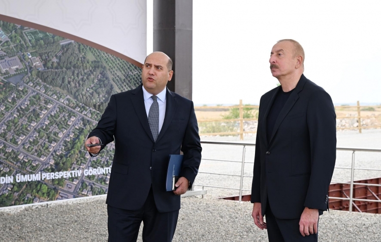 Prezident Ağdamın Eyvazxanbəyli kəndinin təməlqoyma mərasimində iştirak edib -