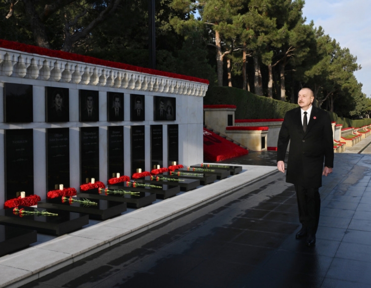 Prezident 20 Yanvar şəhidlərinin xatirəsini yad edib -