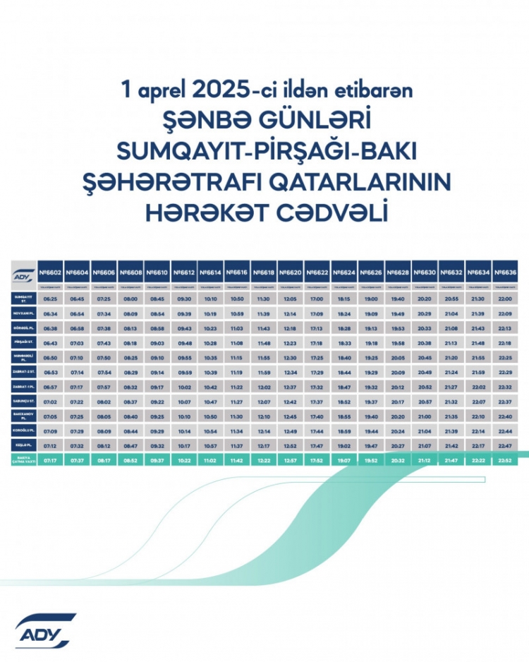 Abşeron dairəvi dəmiryol marşrutu üzrə qatarların yeni qrafiki -
