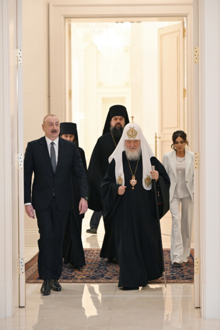 Prezident İlham Əliyev Moskvanın və Bütün Rusiyanın Patriarxı ilə görüşüb -