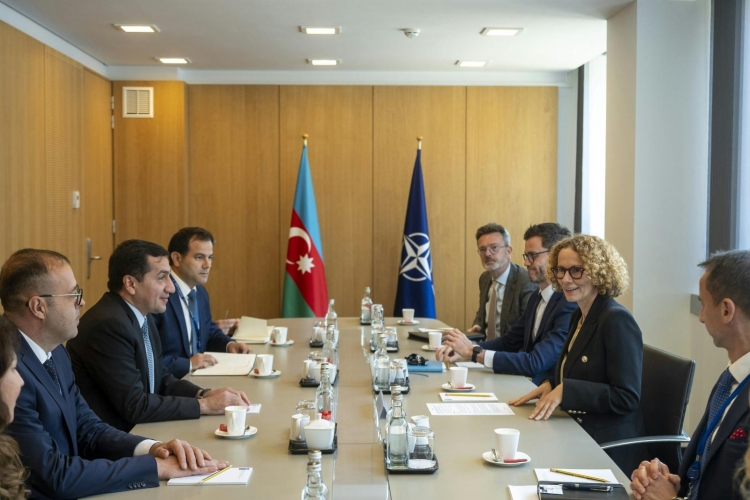 Hikmət Hacıyev NATO baş katibinin müavini ilə görüşüb