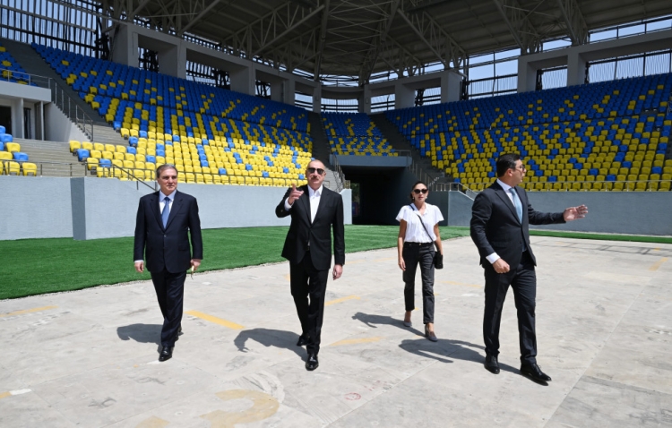 Gəncə şəhər stadionunun tikintisi davam edir