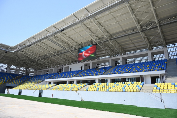 Gəncə şəhər stadionunun tikintisi davam edir