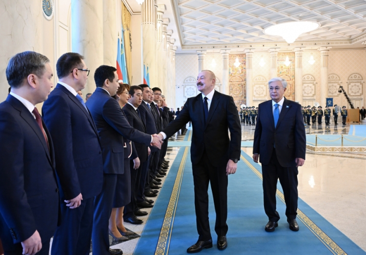 Azərbaycan Prezidentinin Astanada rəsmi qarşılanma mərasimi olub