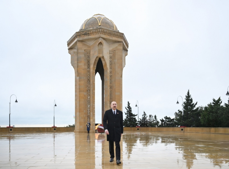 Prezident 20 Yanvar şəhidlərinin xatirəsini yad edib -