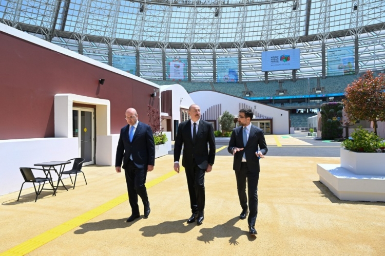 Prezident Bakı Olimpiya Stadionunda WUF13 ilə bağlı görülən işlərlə tanış olub